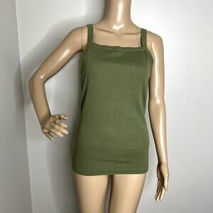 Old Navy Green Ribbed Slim Fit Tank Top